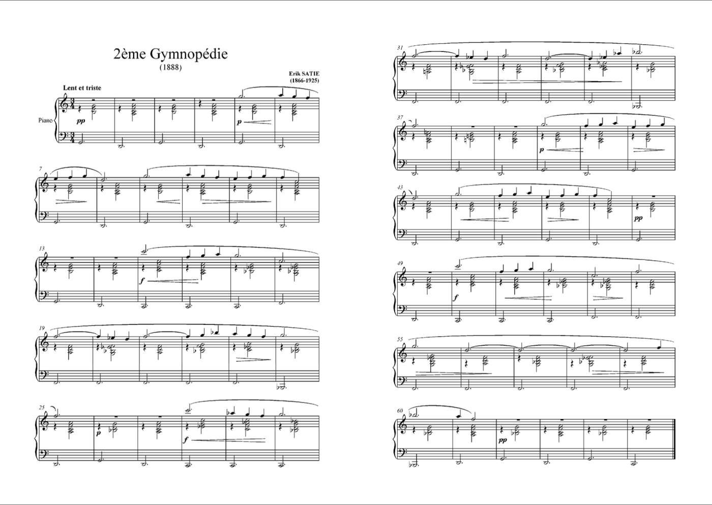 Satie Gymnopédie 2