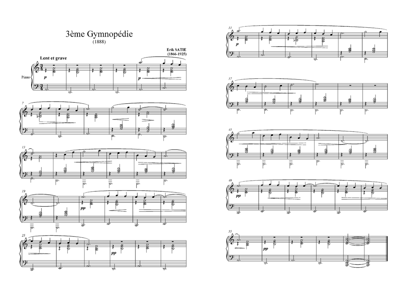 Satie Gymnopédie 3