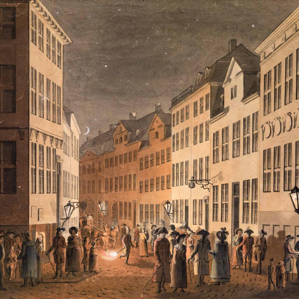 Jes Bundsen – Parti af Østergade set fra Kongens Nytorv (1788) Jes Bundsen – Parti af Østergade set fra Kongens Nytorv (1788)