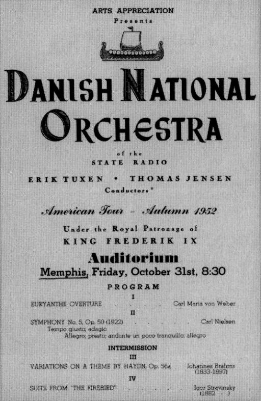 Poster i Memphis, turnéen til USA 1951